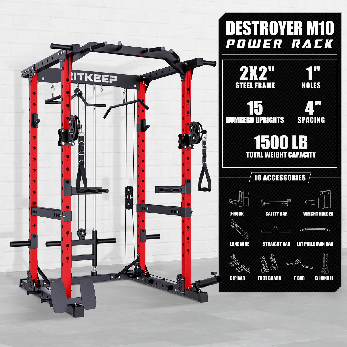 Destroyer M10 Power Rack ALL-IN-ONE Home Gym Cage | RitKeep