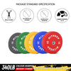 RitKeep Colored Bumper Weight Plate Set & Olympic Barbell Package