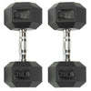 35 lb Rubber Hexagonal Dumbbells