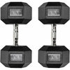 RitKeep 60lb Six-sided Rubber Coated Hex Dumbbell Sets